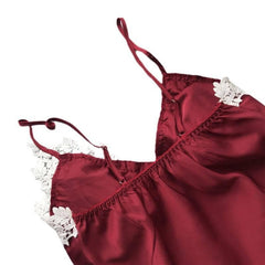 Thin lace suspender shorts and pajamas two-piece set - Passion Pulse Adult