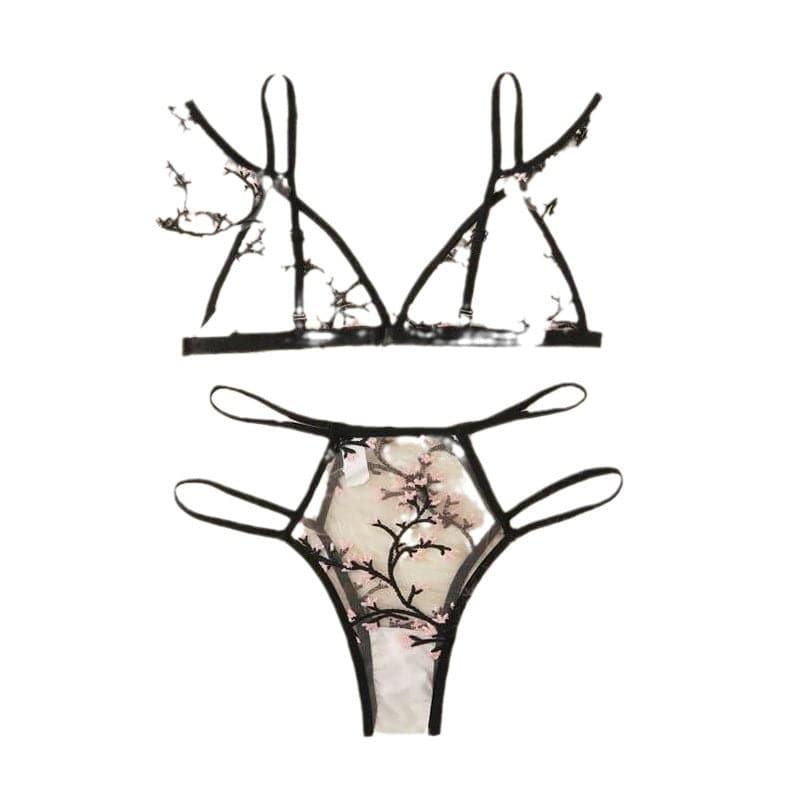Sexy Plum Blossom Embroidered Sexy Underwear - Passion Pulse Adult