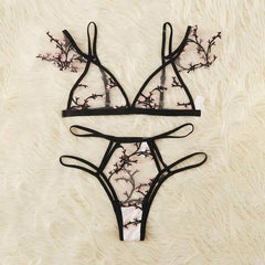 Sexy Plum Blossom Embroidered Sexy Underwear - Passion Pulse Adult