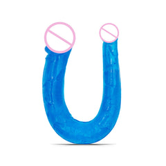 Consolador de gelatina suave de 44 cm, doble pene realista largo, tapón vaginal y anal para lesbianas, flexible, pene falso para mujeres, juguetes sexuales